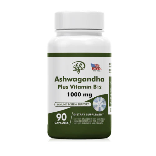 ASHAWAGANDA (GINSENG INDIO) + B12 X 90 CAPSULAS